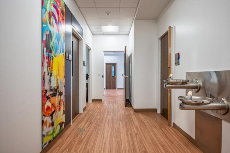 BasePoint Academy hallway at our teen mental health center in McKinney
