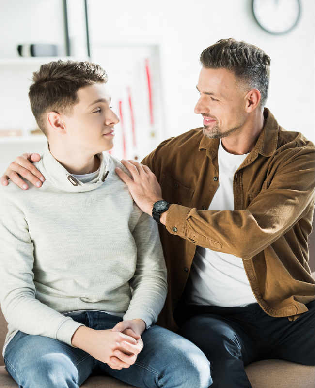 father and son in family therapy at Basepoint academy
