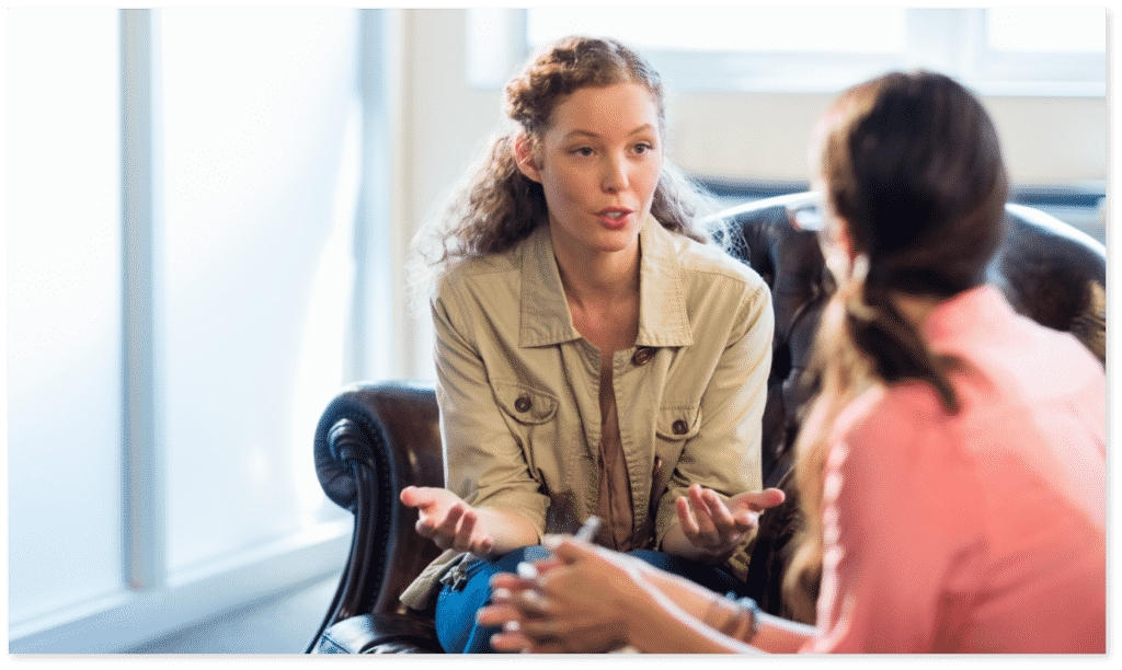 dbt therapist discusses benefits of therapy with client