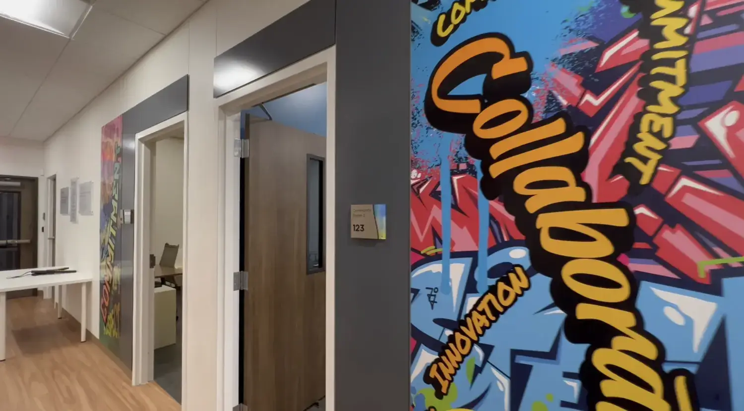 basepoint-academy-arlington-hallway-art