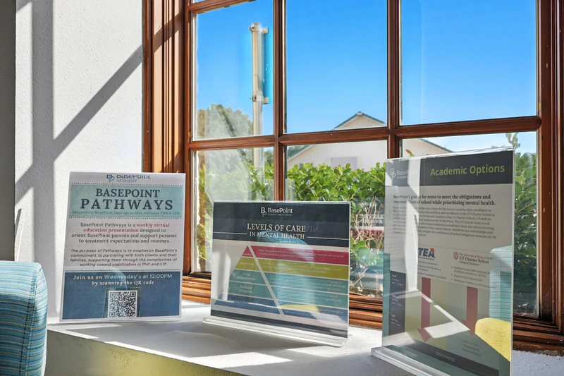 basepoint-academy-forney-teen-mental-health-facility-information-pamphlets-near-window