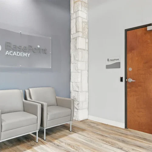 basepoint-academy-forney-teen-mental-health-facility-lobby-with-employee-door