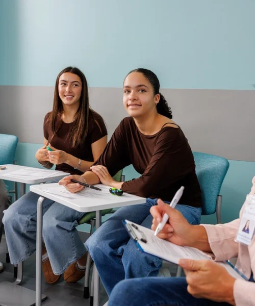 Teens doing work while in BasePoint Academy's Summer enrichment program